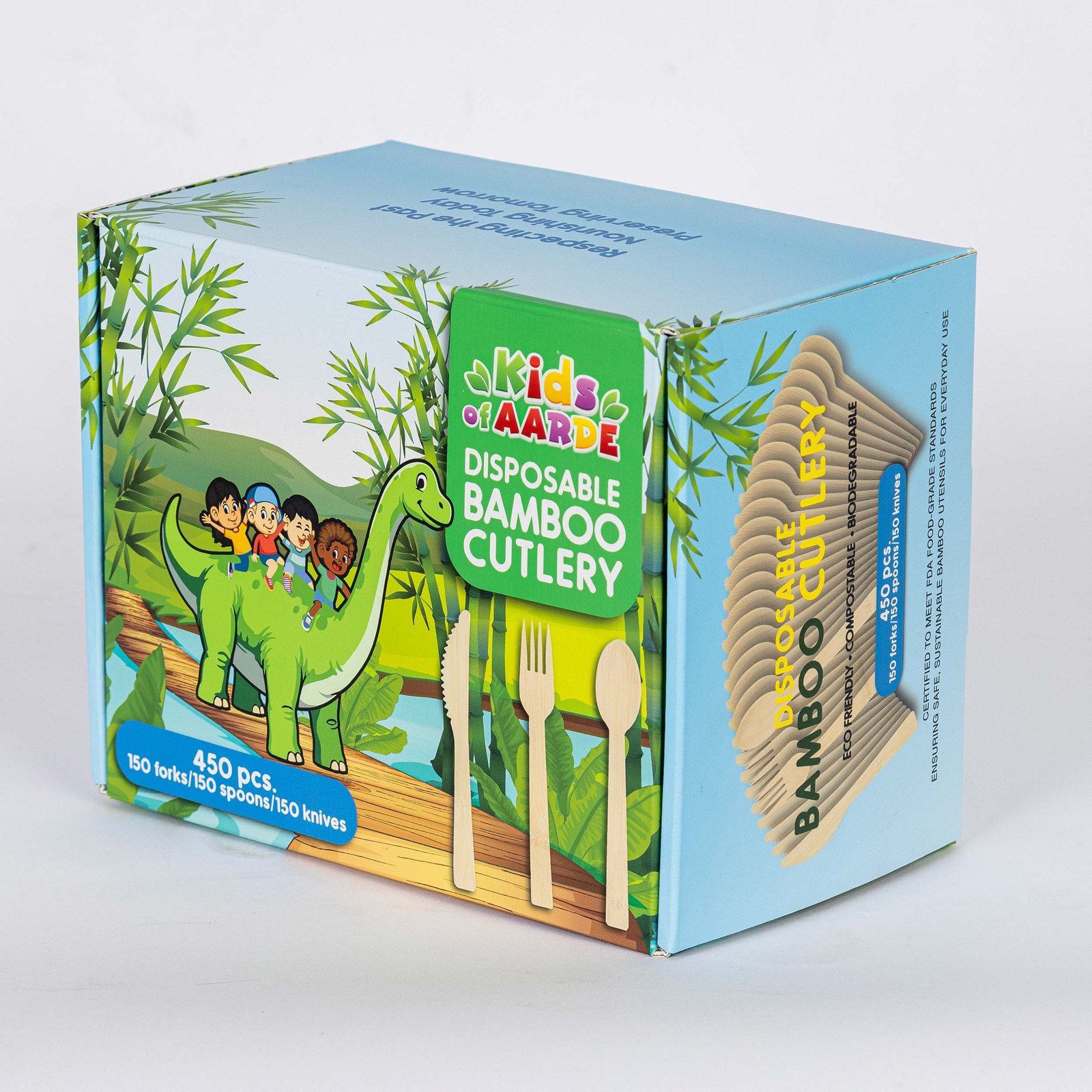 Kid of Aarde bamboo utensils box angled